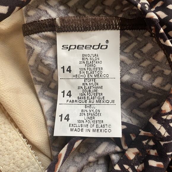 SPEEDO‎ Ultraback One-Piece Swimsuit Women's Size 14 in Speedo Brown 75466 - Picture 8 of 13